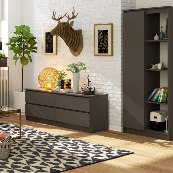 Comodă Kurtinaitis 4SZ (grafit gri). Promo -18%. 1128698