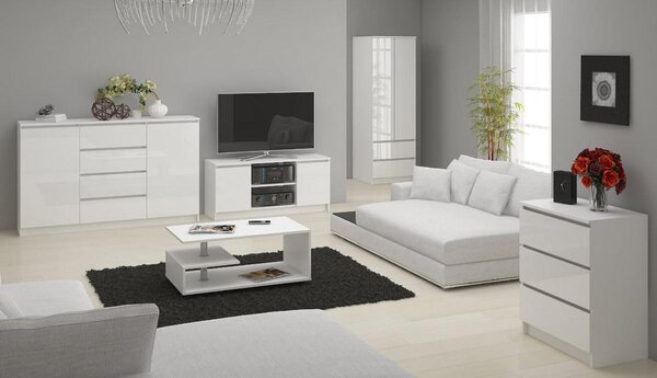 Comodă Koa III (alb lucios). Promo -17%. 1128703