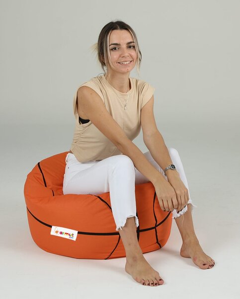 Fotoliu puf de gradina Basketball Rosu 70x70x45 cm