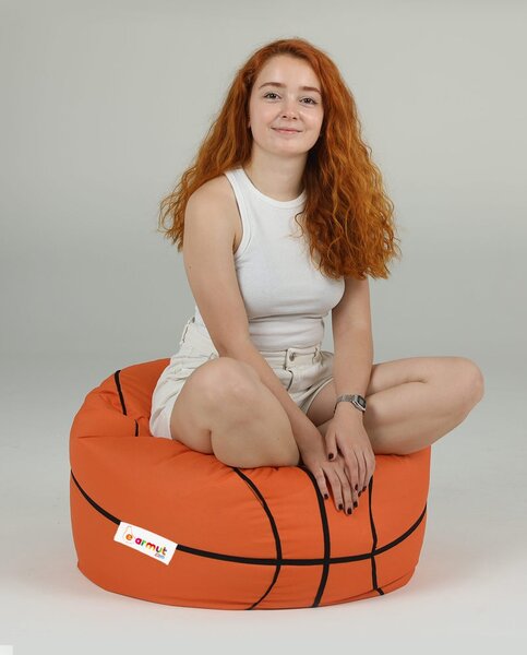 Fotoliu puf de gradina Basketball Rosu 70x70x45 cm