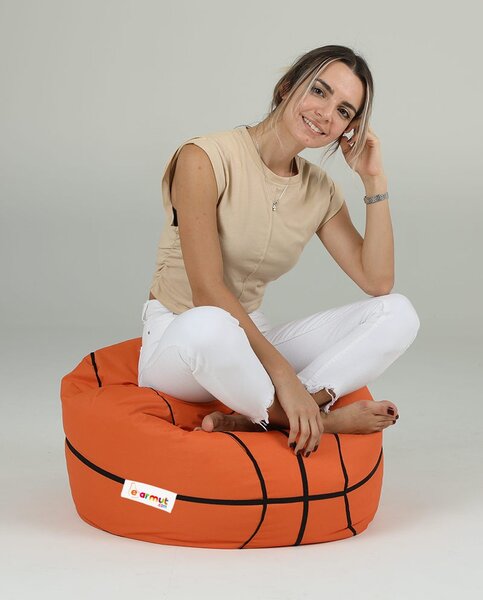 Fotoliu puf de gradina Basketball Rosu 70x70x45 cm