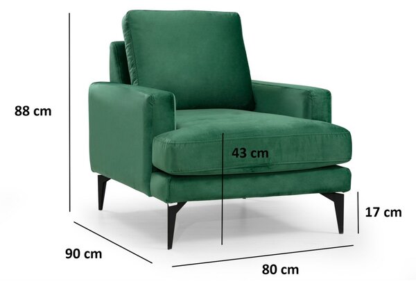 Fotoliu Papira Verde 80x90x88 cm