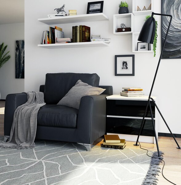 Comodă Kalista (negru lucios). Promo -20%. 1128719