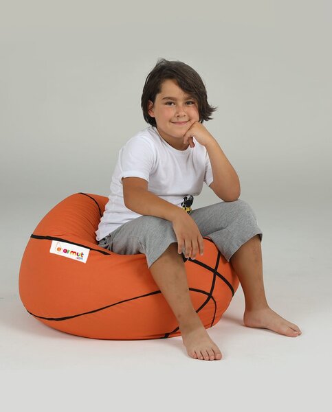Fotoliu puf de gradina Basketball Rosu 70x70x45 cm