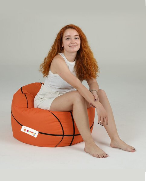 Fotoliu puf de gradina Basketball Rosu 70x70x45 cm