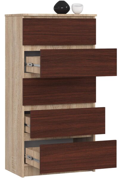 Comodă Kalista V (stejar sonoma + wenge). Promo -19%. 1128740