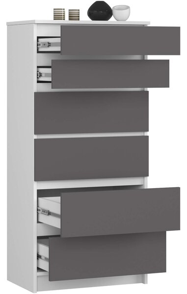 Comodă Kalista III (alb + gri). Promo -16%. 1128744