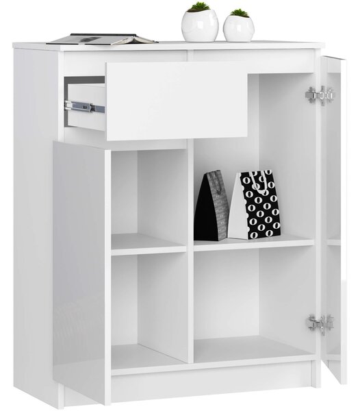 Comodă Kaveri (alb lucios). Promo -21%. 1128755