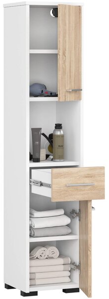 Dulap de baie Farid TYP3 (Alb + Stejar sonoma). Promo -15%. 1128771