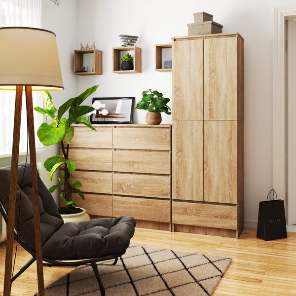 Dulap cu rafturi Renzo (Stejar sonoma). Promo -19%. 1128791