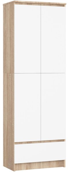 Dulap cu rafturi Renzo (Stejar sonoma + Alb). Promo -19%. 1128792