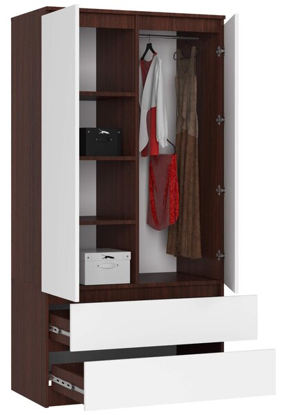Dulap de haine Safwan (wenge + Alb). Promo -13%. 1128799