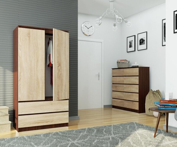 Dulap de haine Safwan (wenge + Stejar sonoma). Promo -13%. 1128800
