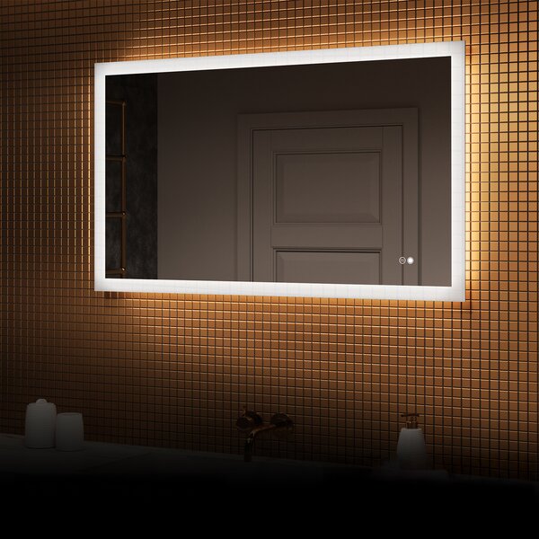 Oglindă dreptunghiulară de baie cu iluminare LED 120x70 cm