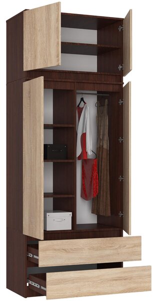 Dulap de haine Sagan (wenge + Stejar sonoma). Promo -20%. 1128808