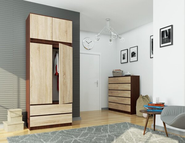 Dulap de haine Sagan (wenge + Stejar sonoma). Promo -20%. 1128808