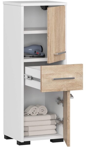 Dulap de baie Farid TYP6 (Alb + Stejar sonoma). Promo -18%. 1128810