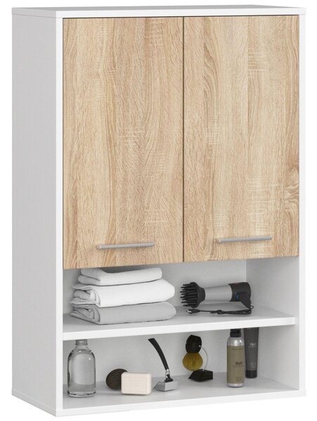 Dulap de baie suspendat Farid TYP 7 (Alb + Stejar sonoma). Promo -19%. 1128819
