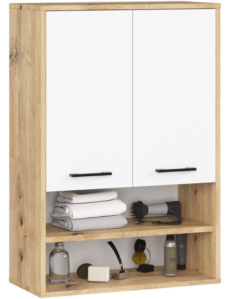 Dulap de baie suspendat Farid TYP 7 (Stejar artisan + Alb). Promo -14%. 1128821