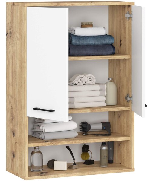 Dulap de baie suspendat Farid TYP 7 (Stejar artisan + Alb). Promo -14%. 1128821