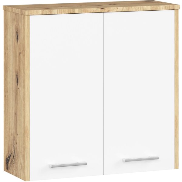 Dulap de baie suspendat Farid TYP5 (Stejar artisan + Alb). Promo -21%. 1128837