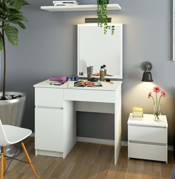 Masă de toaletă Parijat (Alb) (cu oglindă) (S). Promo -18%. 1128842