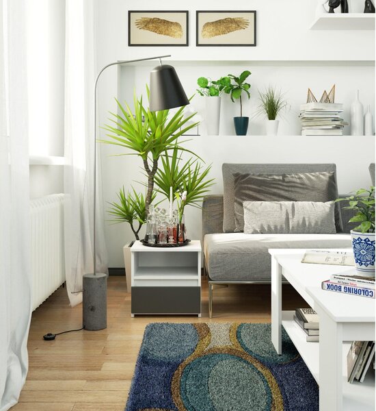 Comodă Cipriano CL1 (alb + grafit). Promo -20%. 1128587