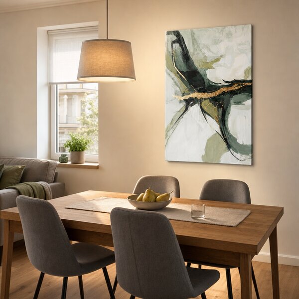 Tablou abstract cu detalii pictate manual pe pânză - 40x60 cm
