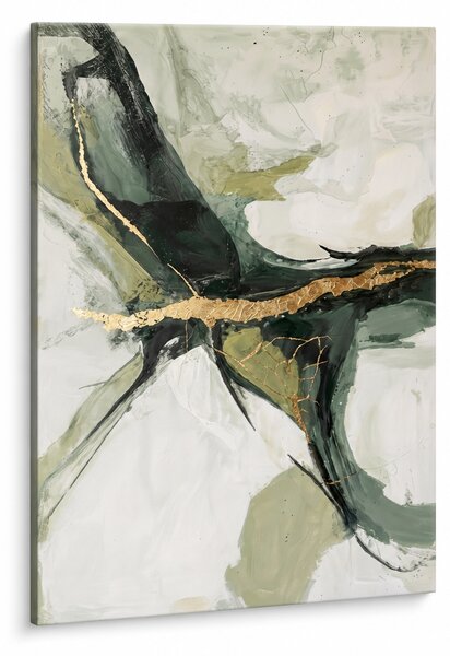 Tablou abstract cu detalii pictate manual pe pânză - 40x60 cm