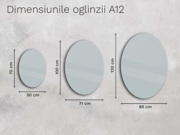 Oglindă ovală cu iluminare A12