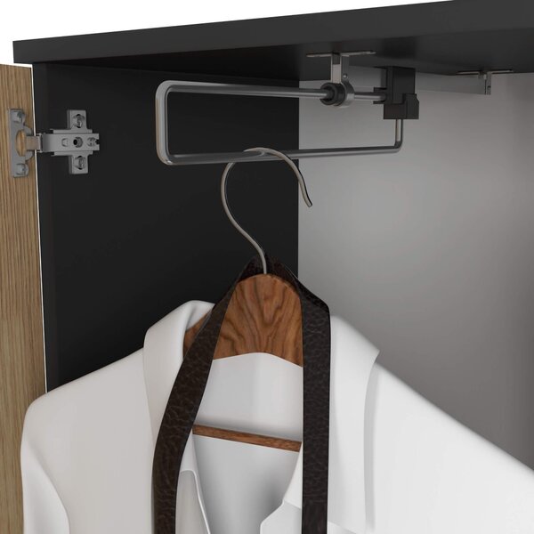 Set mobilier hol Enteruno (negru + stejar artisan) (cu oglindă). Promo -13%. 1128856