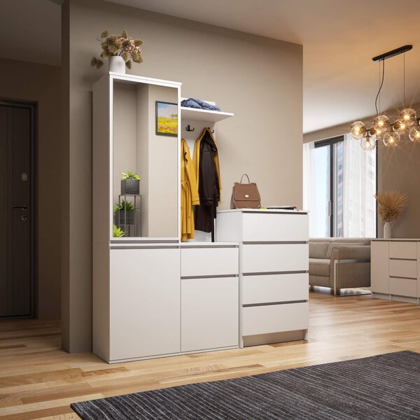Set mobilier hol Enteruno (alb) (cu oglindă). Promo -14%. 1128855