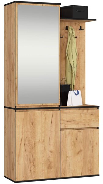 Set mobilier hol Enteruno (stejar craft) (cu oglindă). Promo -17%. 1128860