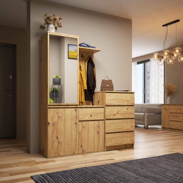 Mobilier hol Enteruno (stejar artisan) (cu oglindă). Promo -19%. 1128858
