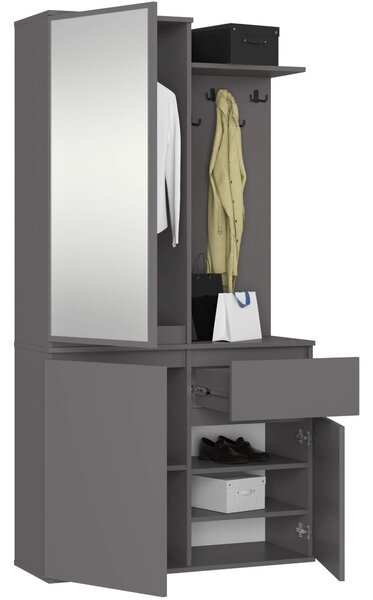 Mobilier hol Enteruno (gri grafit) (cu oglindă). Promo -22%. 1128863