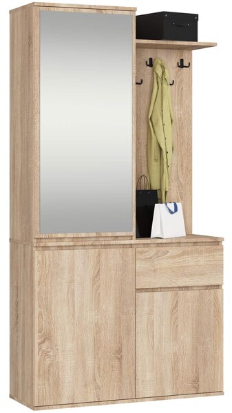 Mobilier hol Enteruno (stejar sonoma) (cu oglindă). Promo -17%. 1128861