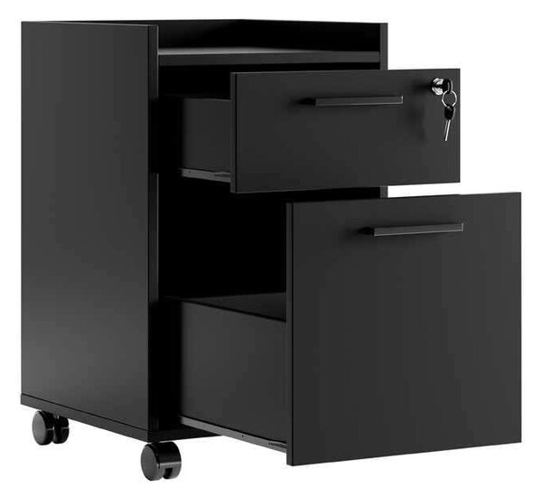 Container de birou – Gekosaro 1 (negru + lemn). Promo -6%. 1124231