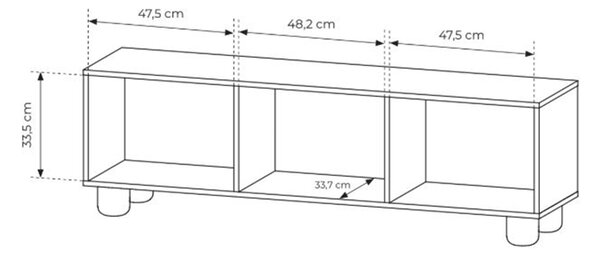 Comodă TV Arlo 150 cm cu trei uși - stejar Vicenza