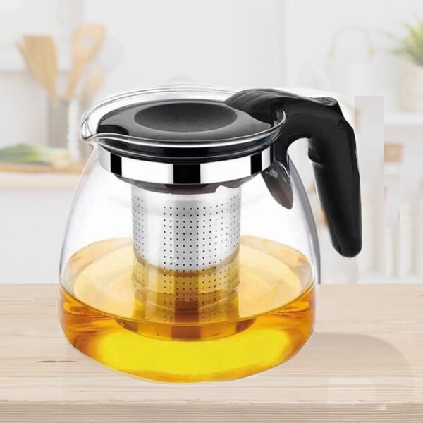 Ceainic din sticla, filtru din inox, capacitate 1100 ml