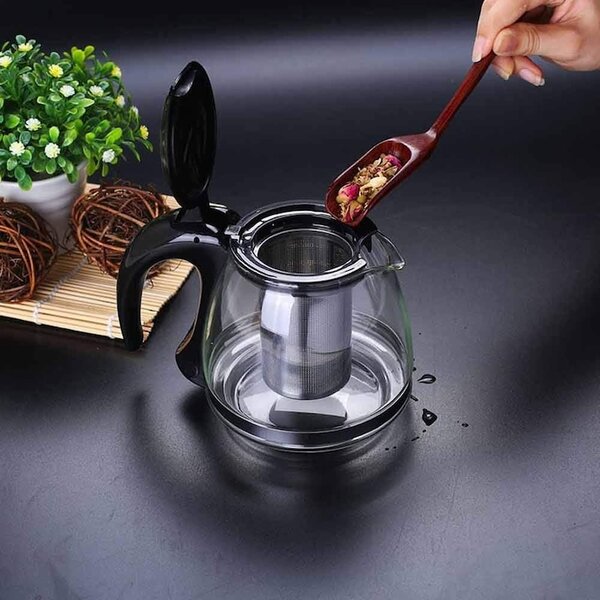 Ceainic din sticla, filtru din inox, capacitate 1100 ml
