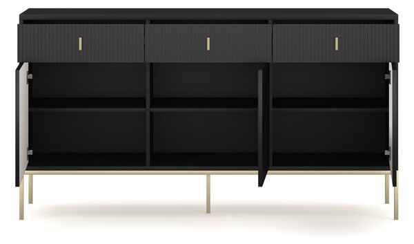Comodă Magara 3D3S (negru + auriu). 1154736