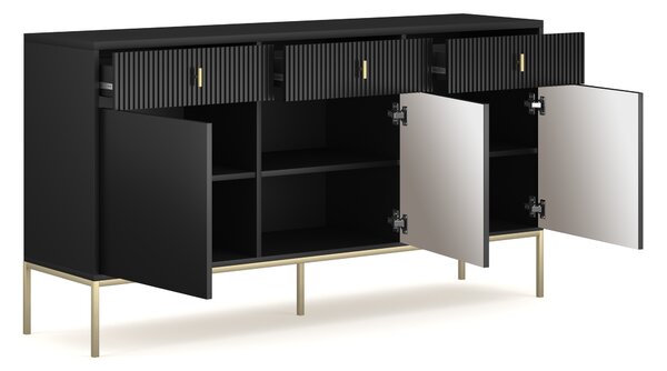 Comodă Magara 3D3S (negru + auriu). 1154736