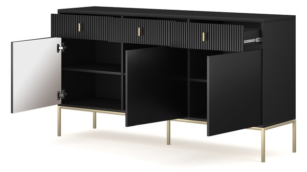 Comodă Magara 3D3S (negru + auriu). 1154736