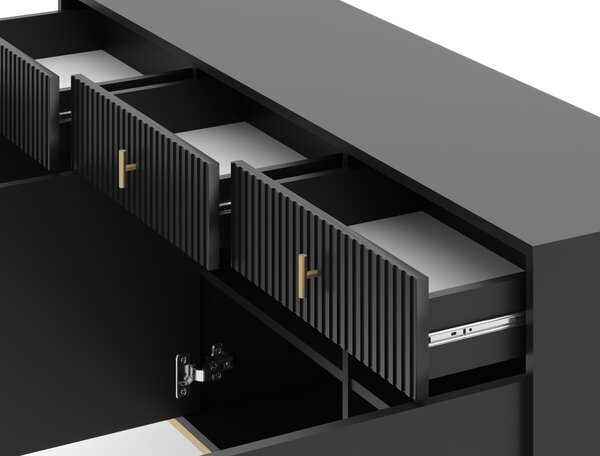 Comodă Magara 3D3S (negru + auriu). 1154736