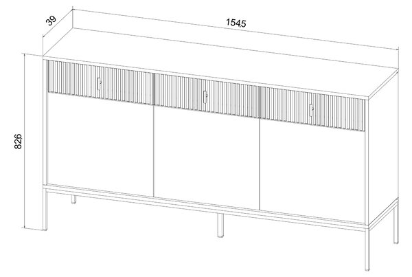 Comodă Magara 3D3S (negru + auriu). 1154736