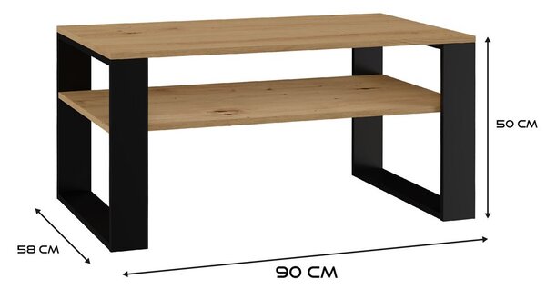 Măsuță de cafea Maduro 2 (stejar artisan + negru). Promo -15%. 1132424