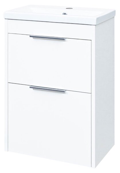 Mereo Mereo, Vigo, dulap baie cu chiuveta ceramica, 51 cm, alb, stejar, MER-CN310