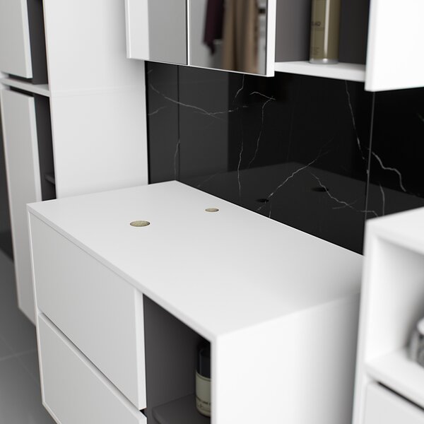 Set mobilier baie Vambos luxe (alb + grafit). Promo -18%. 1152128
