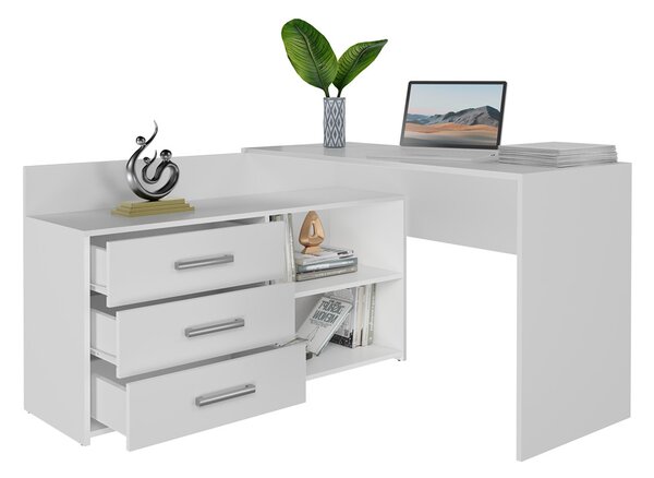 Masă PC de colț Debio 1 (alb). Promo -12%. 1132465