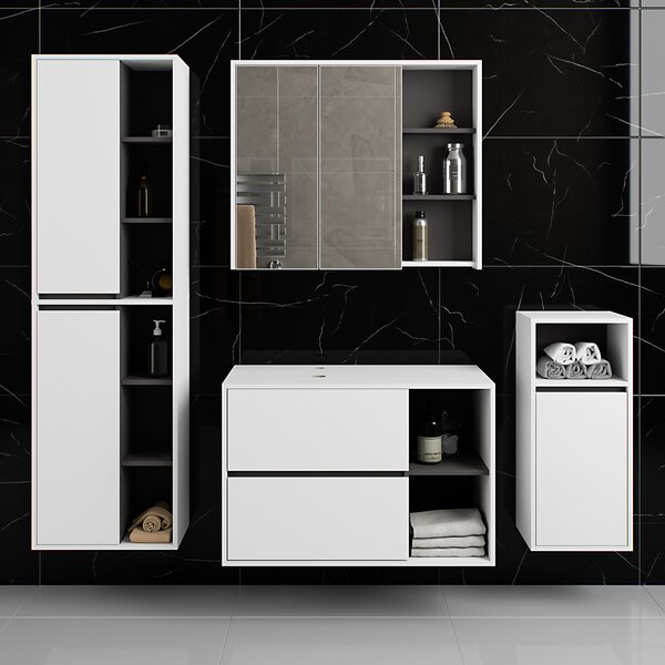 Set mobilier baie Vambos luxe (alb + grafit). Promo -18%. 1152128